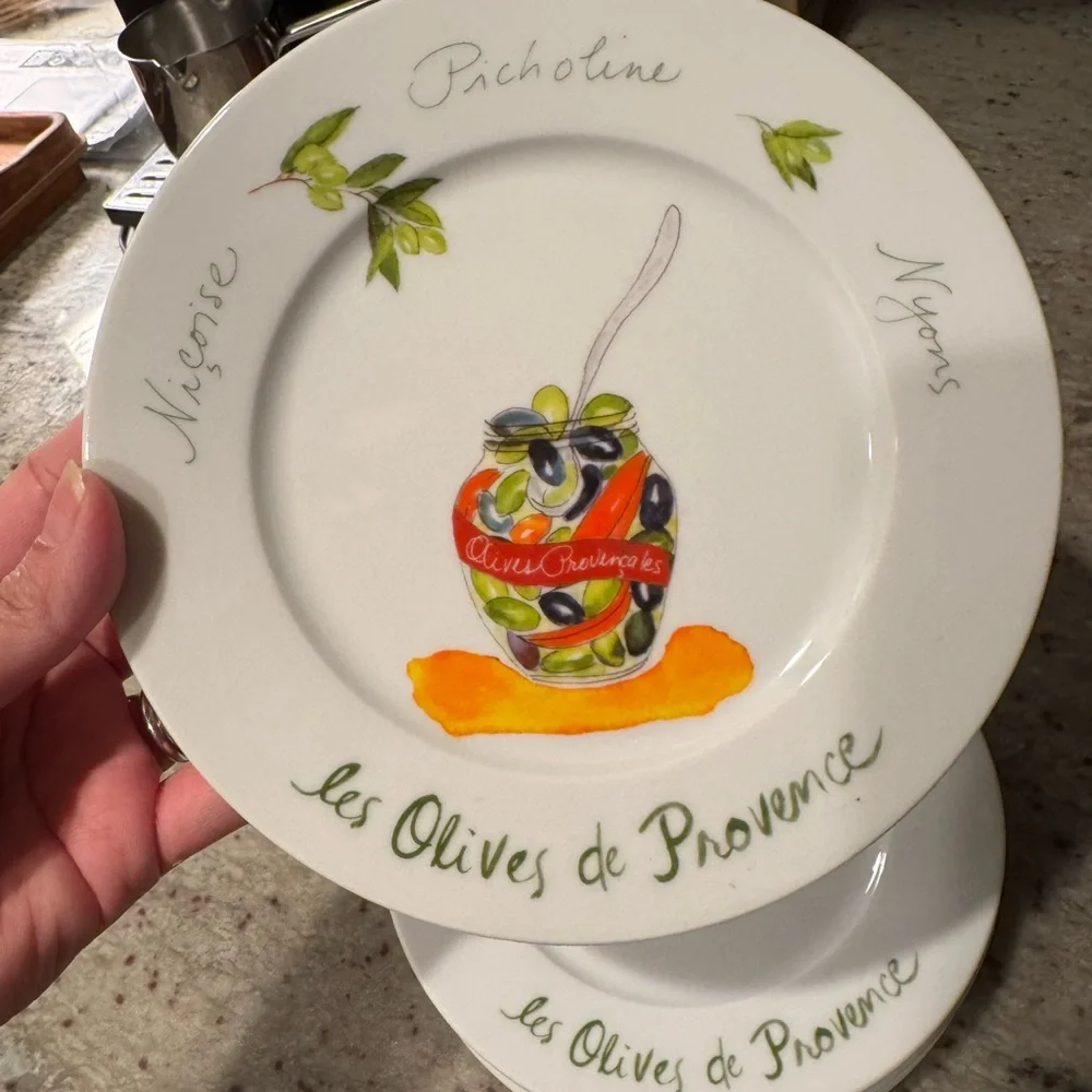 Crate&Barrel “Les Olives de Provence ” Appetizer Plate set